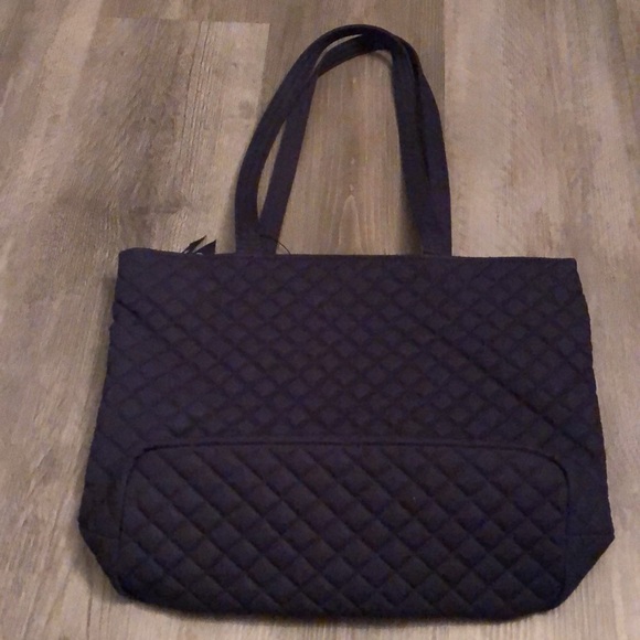 Vera Bradley Small Vera Tote Quilted Navy Recycled Cotton Santa Turtle OS NWT - Picture 11 of 16